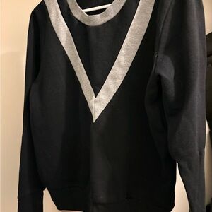 J. Crew Black and Gray Crewneck Sweater